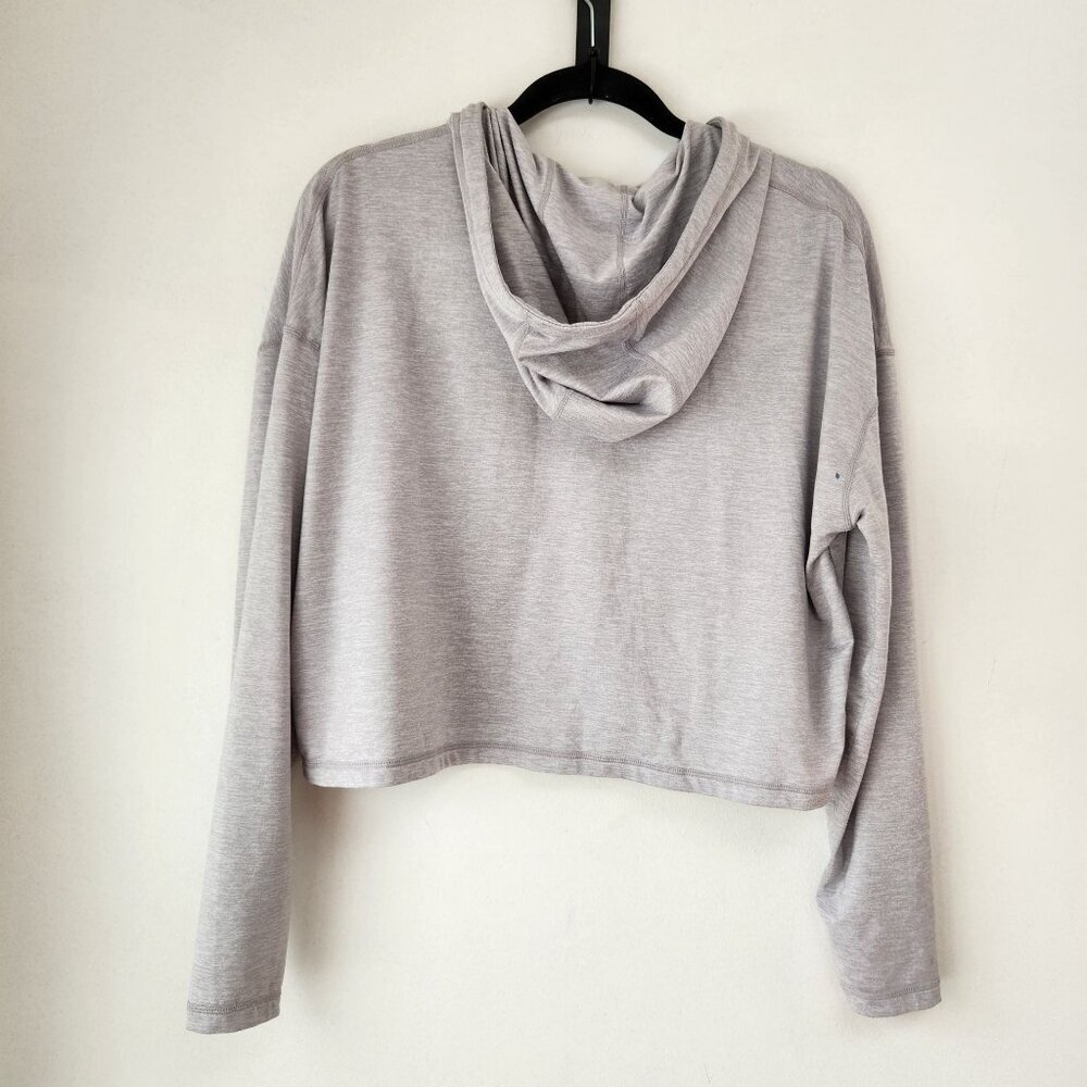 Athleta Cropped Grey Lightweight Hoodie Hooded Sweatshirt Lightweight Women's XS - Picture 2 of 11